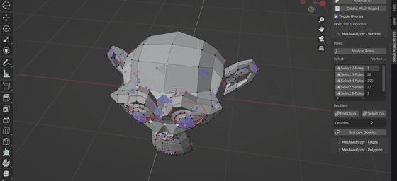 MeshAnalyzer Pro Blender Addon inspection.